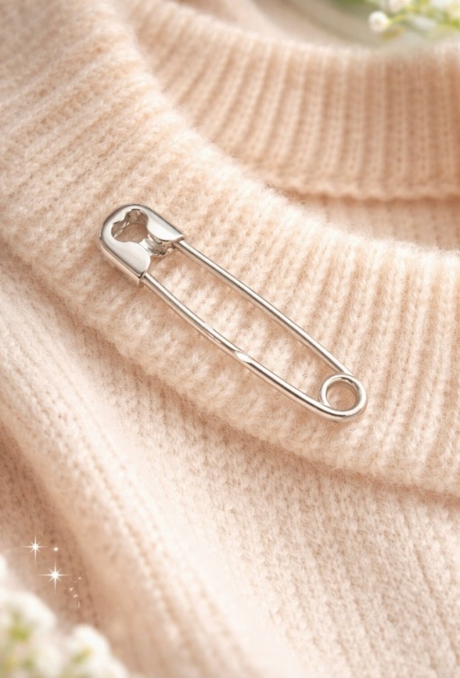 Булавка из родированого серебра 925 пробы С-23