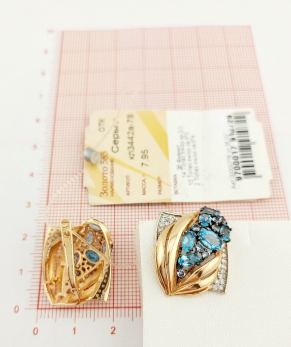 Серьги женские из красного золота 585 пробы кл3442а-78