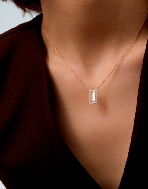 Колье из красного золота 585 пробы 66574-100 с бриллиантами