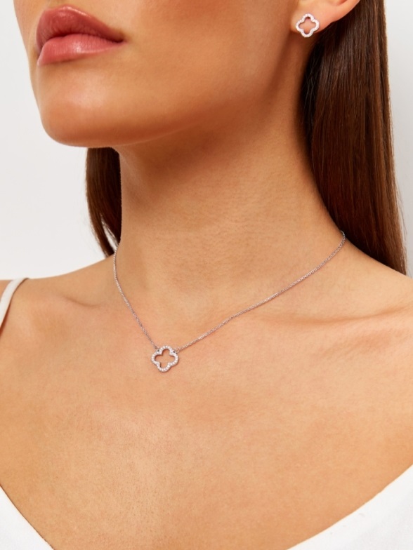 Колье из родированого серебра 925 пробы 0320436-00775