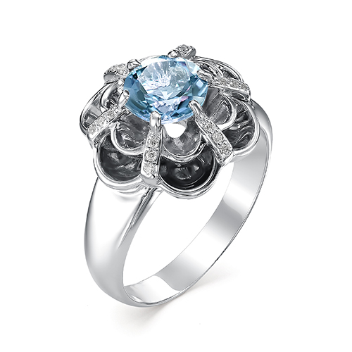 Кольцо из родированого серебра 925 пробы 01-0404/00ТБ-00