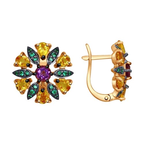 Серьги с английским замком женские из позолоченого серебра 925 пробы 92021549