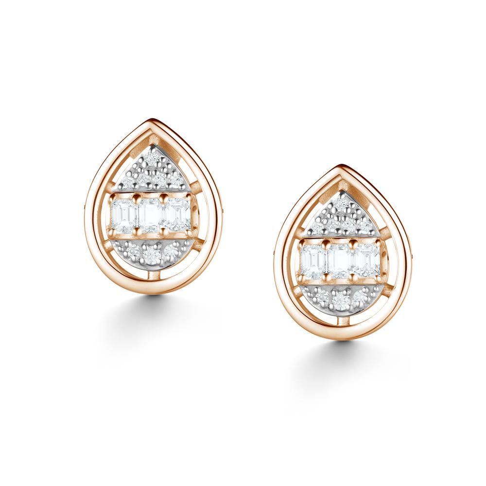 Пусеты из золота 585 пробы 26001-100 с бриллиантами