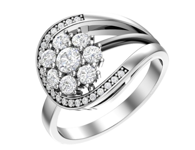 Кольцо из родированого серебра 925 пробы 1101295-00775