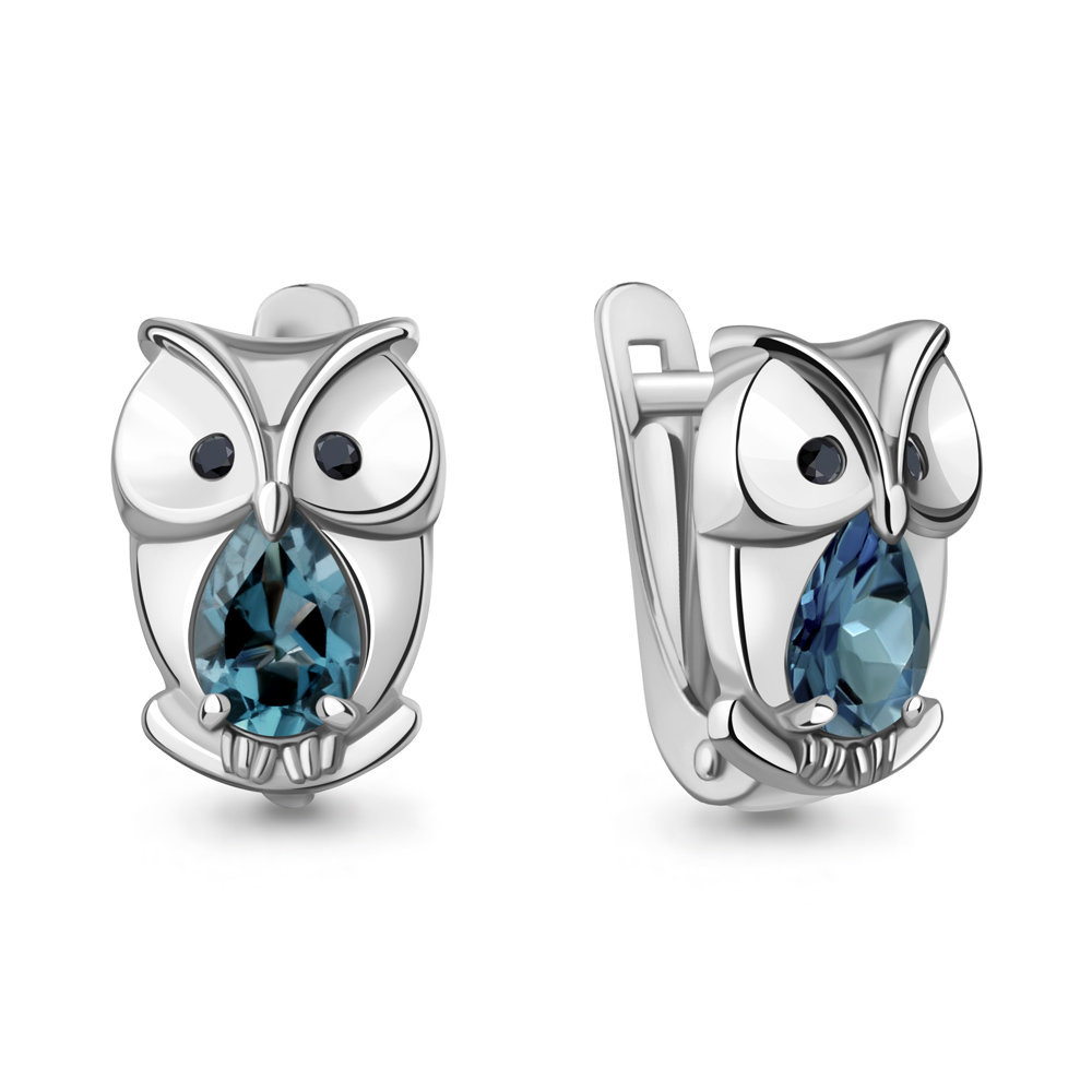 Серьги из родированого серебра 925 пробы 45026908Ч