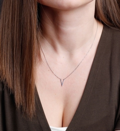 Колье из родированого серебра 925 пробы 3121119-00245