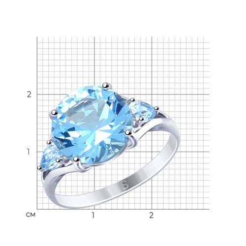 Кольцо из родированого серебра 925 пробы 94012782