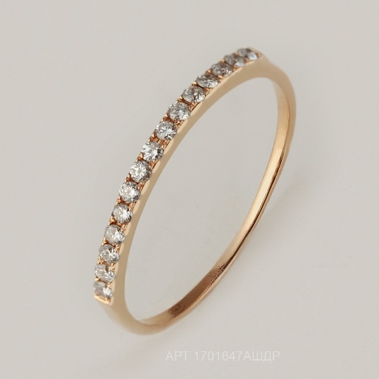 Кольцо из красного золота 585 пробы 1701647АШДР с бриллиантами