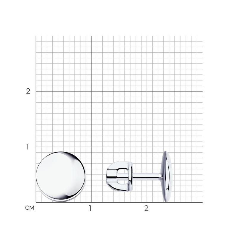 Пусеты из родированого серебра 925 пробы 94024784