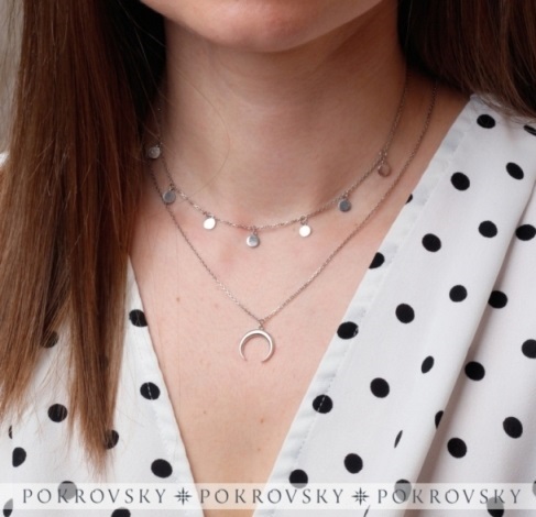 Колье из родированого серебра 925 пробы 0320378-00245