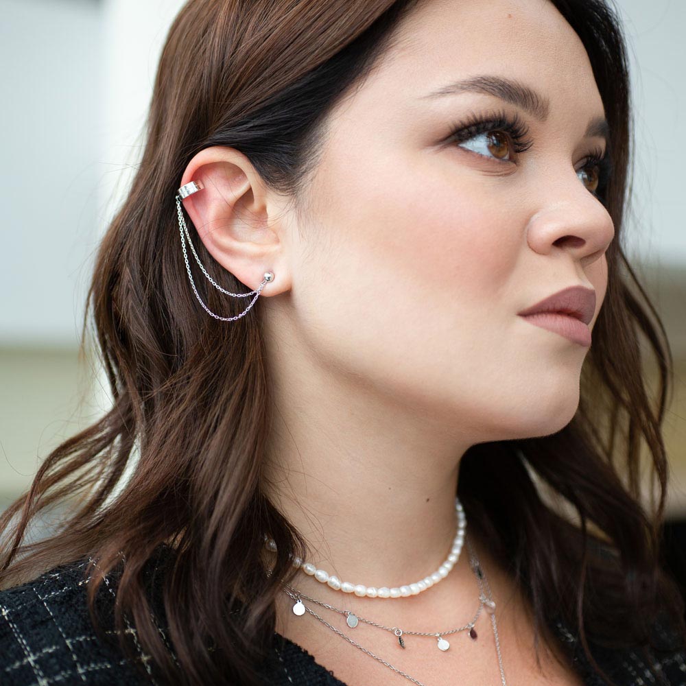 Колье из родированого серебра 925 пробы 0320383-00245