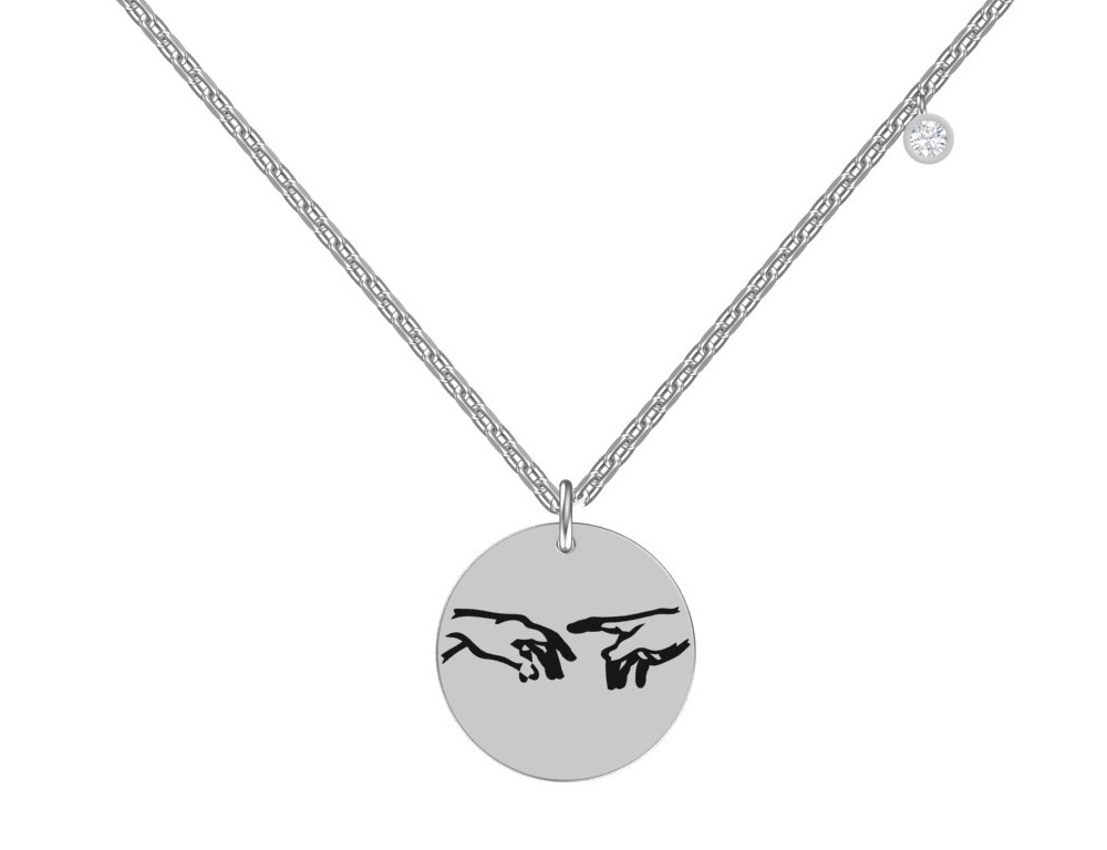 Колье из родированого серебра 925 пробы 0320390-00885