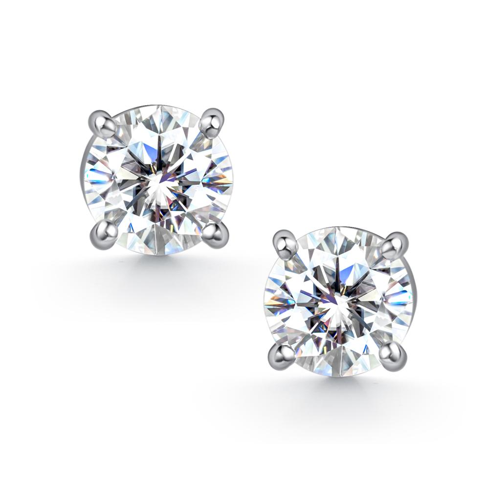 Пусеты из родированого серебра 925 пробы 02-4604/000М-00