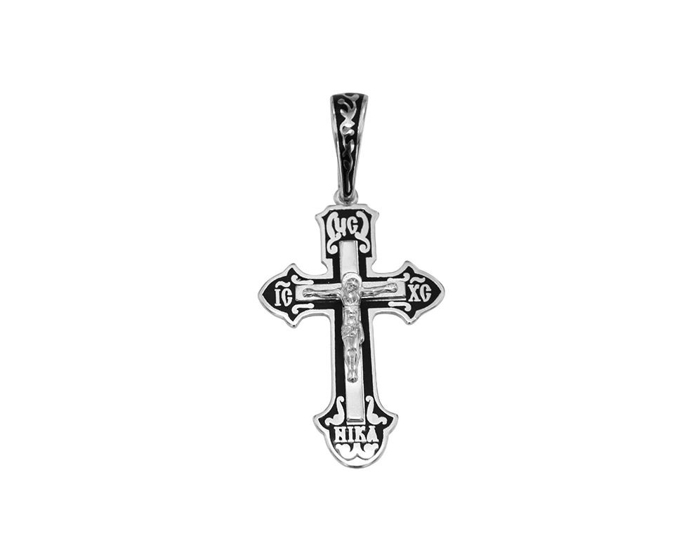 Крест из родированого серебра 925 пробы 0800186-00875