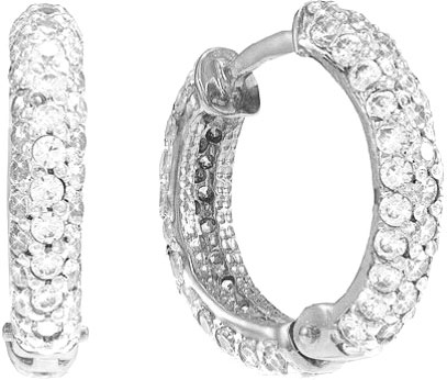 Серьги конго женские из родированого серебра 925 пробы 0200456-00775