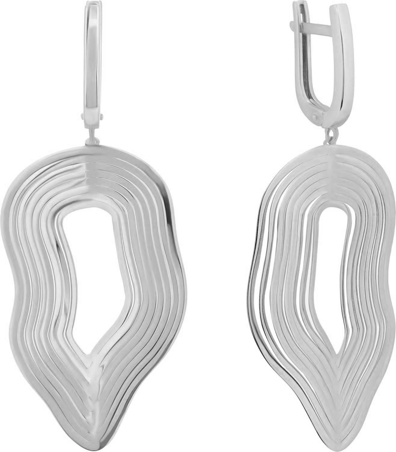 Серьги женские из родированого серебра 925 пробы с120852