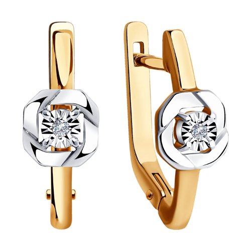 Серьги из золота 585 пробы 1021371 с бриллиантами