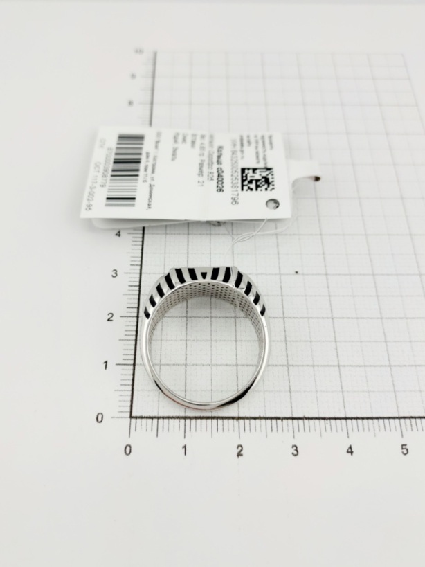 Печатка из родированого серебра 925 пробы с040026