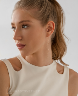 Серьги протяжки из красного золота 585 пробы НС12-363