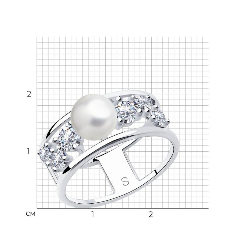 Кольцо из родированого серебра 925 пробы 94013043