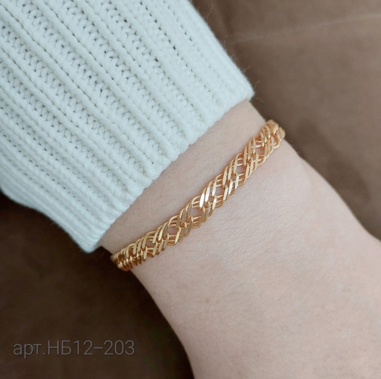Браслет из красного золота 585 пробы НБ12-203 д. 0,5  , плетение: ромб тройной
