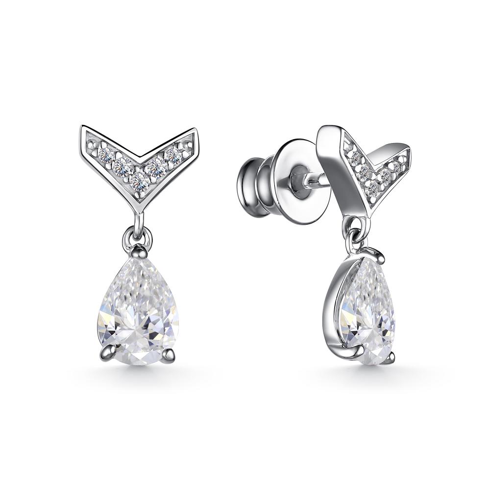 Пусеты из серебра 02-3483/00ГХ-00