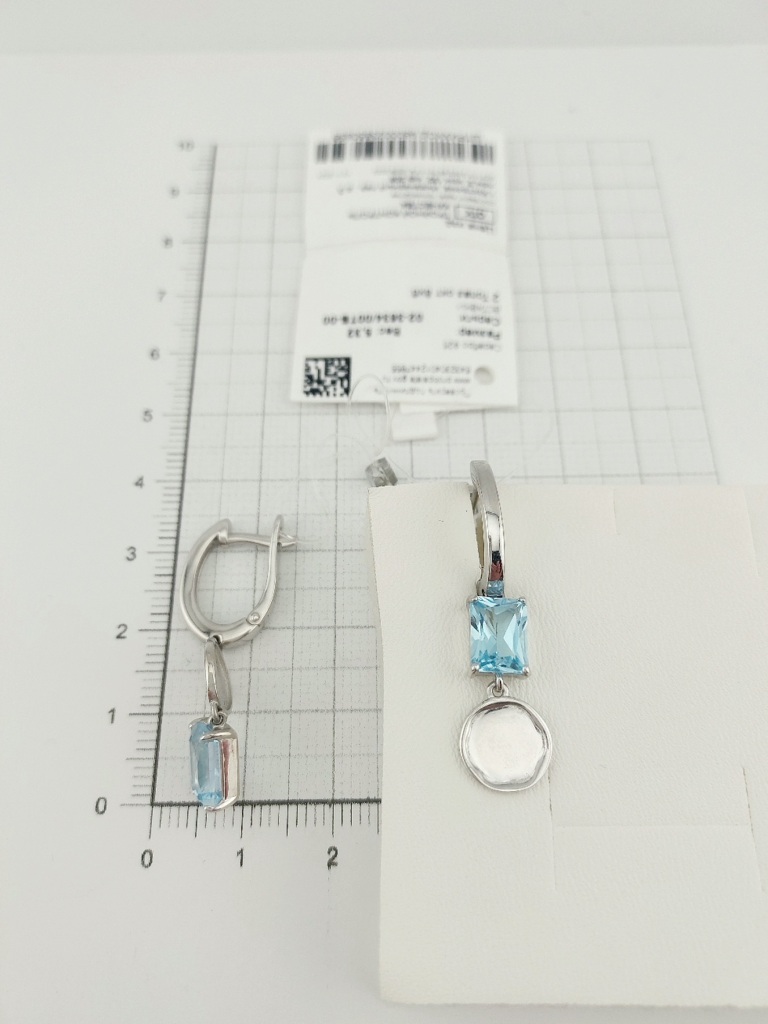 Серьги из родированого серебра 925 пробы 02-3634/00ТБ-00