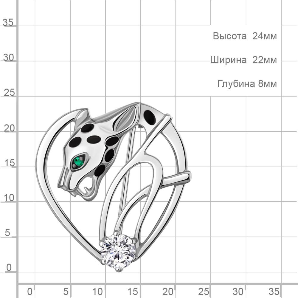 Брошь из родированого серебра 925 пробы 77479АГ