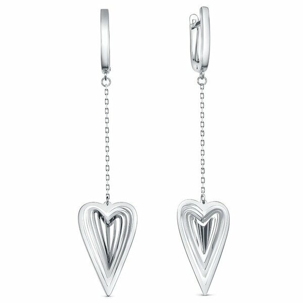 Серьги из родированого серебра 925 пробы с120863