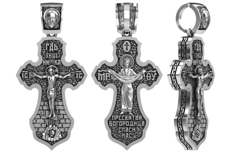 Крест из серебра 13-000159-105000