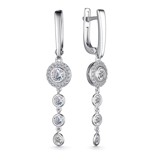 Серьги из серебра 02-4008/00КЦ-00