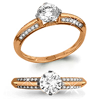 Кольцо из красного золота 585 пробы 63275