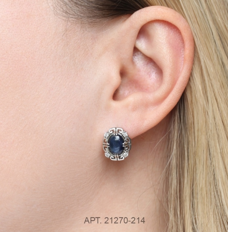 Серьги с английским замком женские из белого золота 585 пробы 21270-214