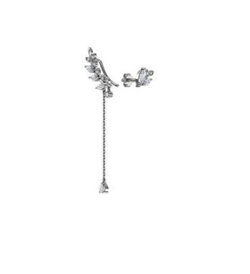 Серьги женские из родированого серебра 925 пробы 0221319-00775 с фианитами