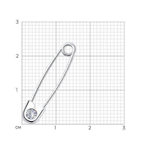 Серьга на петле женская из родированого серебра 925 пробы 94170157