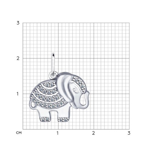 Подвеска из родированого серебра 925 пробы 94031929