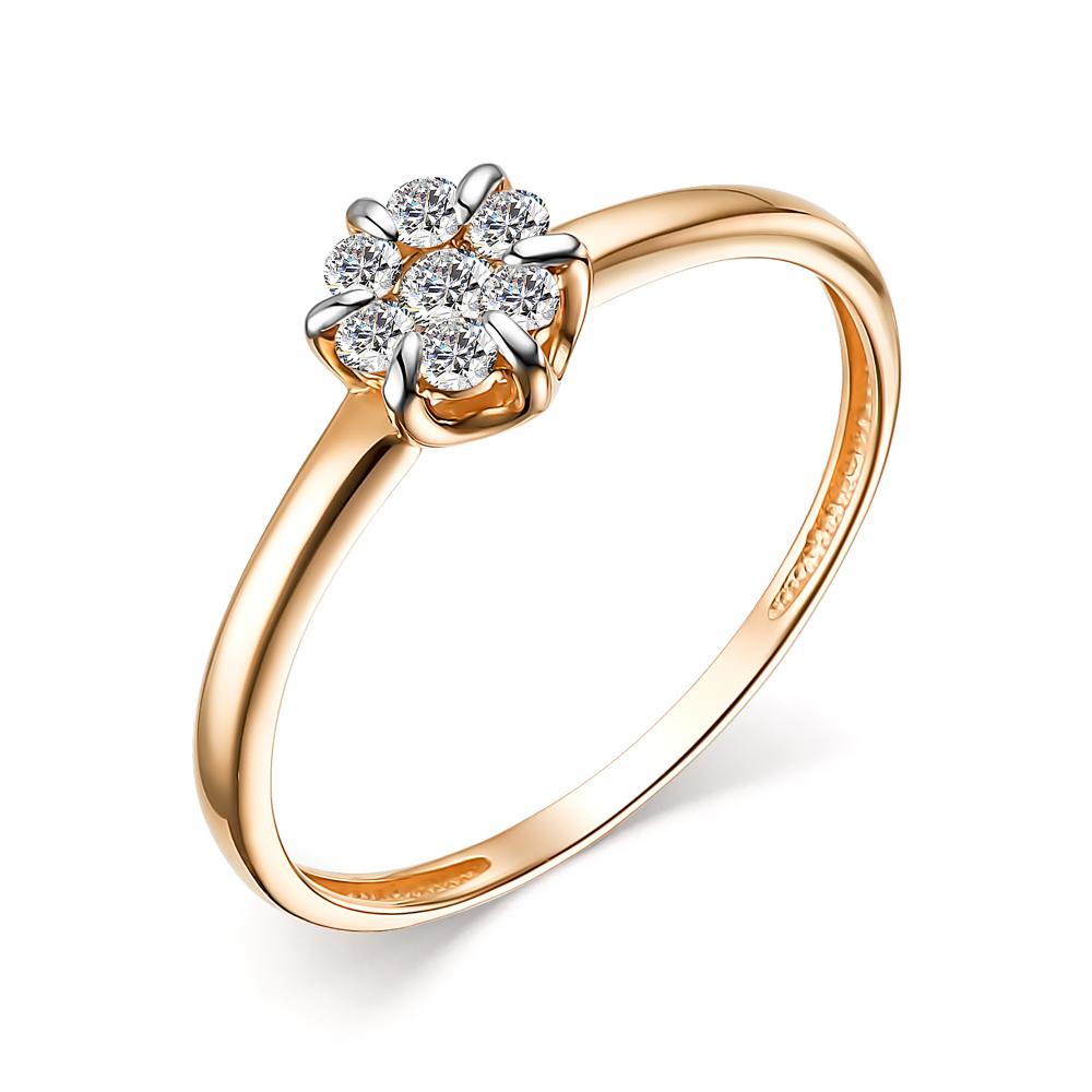 Кольцо из красного золота 585 пробы 15087-100 с бриллиантом