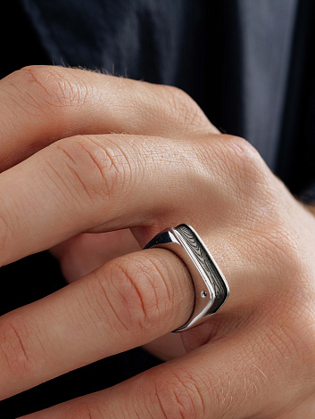 Кольцо из родированого серебра 925 пробы 01-3835/00ЧБ-17 с бриллиантом