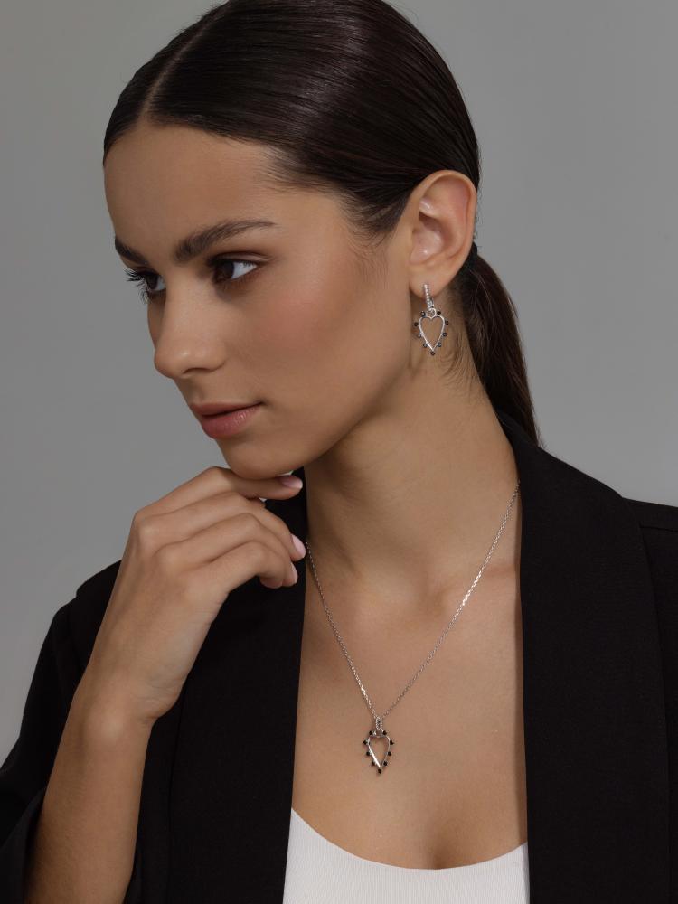 Серьги из серебра 02-3966/0КЦ1-17