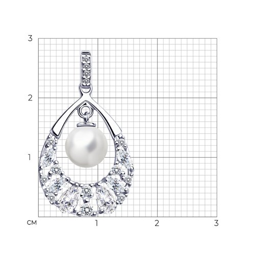 Подвеска из родированого серебра 925 пробы 94032339