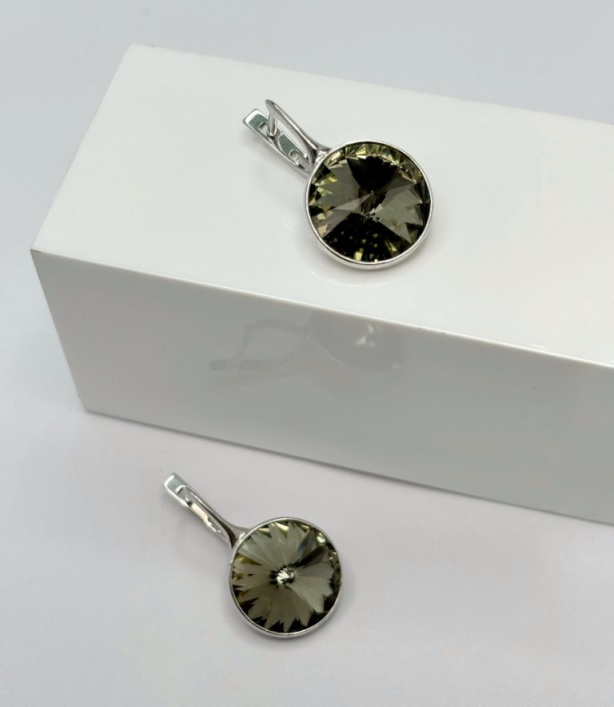 Серьги из родированого серебра 925 пробы с3.67.02.217