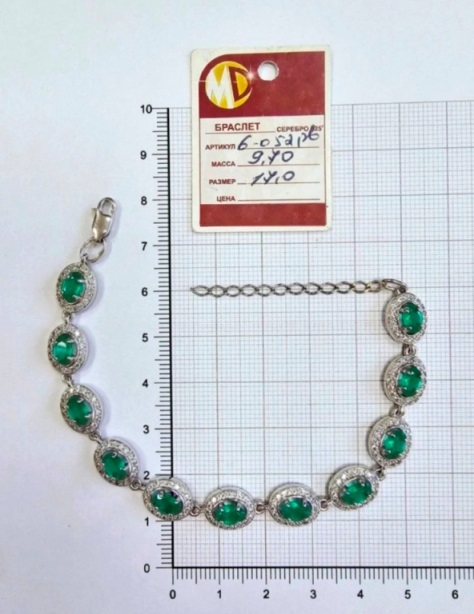 Браслет из родированого серебра 925 пробы 6-052 р в 10*