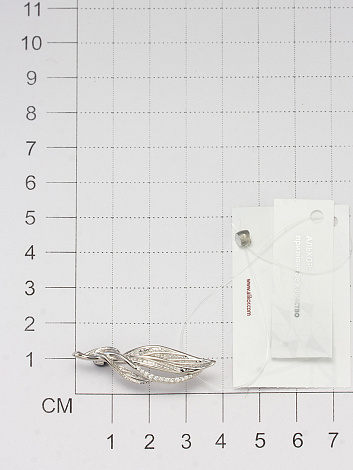 Брошь из родированого серебра 925 пробы 04-3603/00КЦ-00