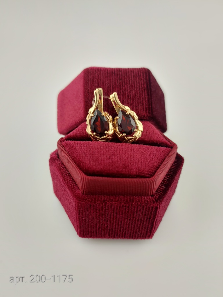 Серьги с английским замком женские из красного золота 585 пробы 200-1175  Красный