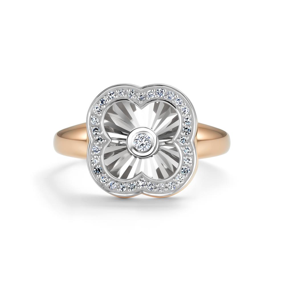 Кольцо из красного золота 585 пробы 14325-100 с бриллиантом