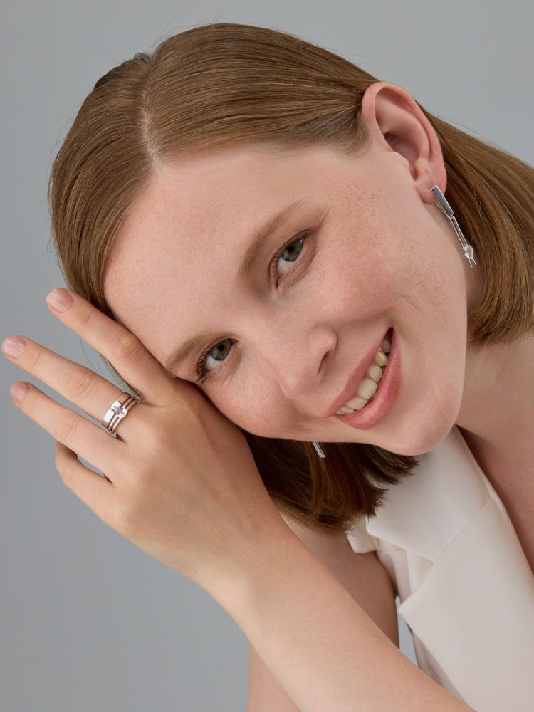 Кольцо из родированого серебра 925 пробы 01-4439/00ГХ-00