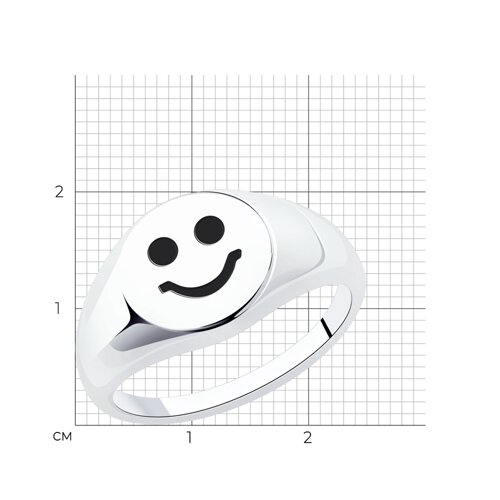 Кольцо из родированого серебра 925 пробы 94013466