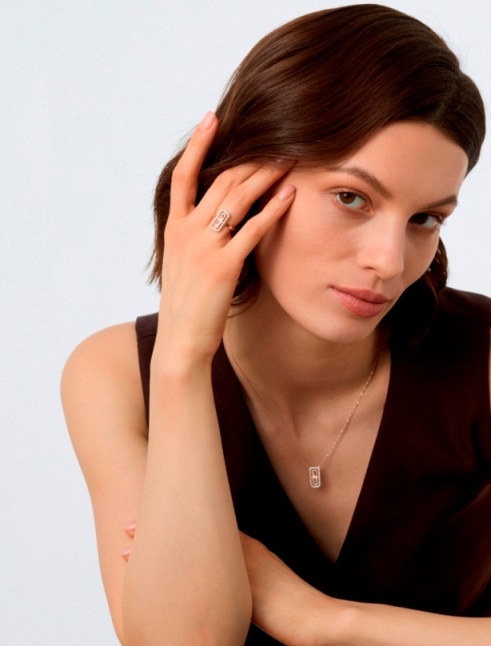 Кольцо из красного золота 585 пробы 16574-100 с бриллиантами