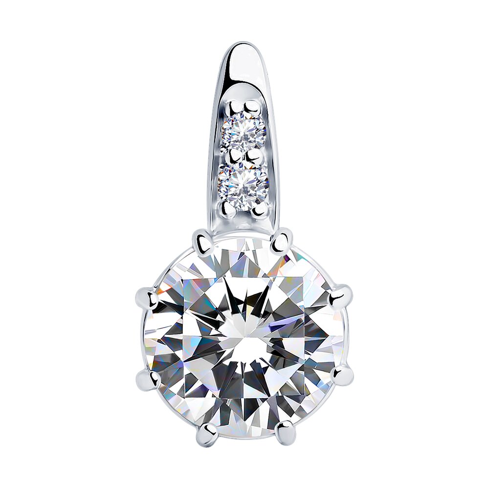 Подвеска из родированого серебра 925 пробы 89030001 с фианитом swarovski