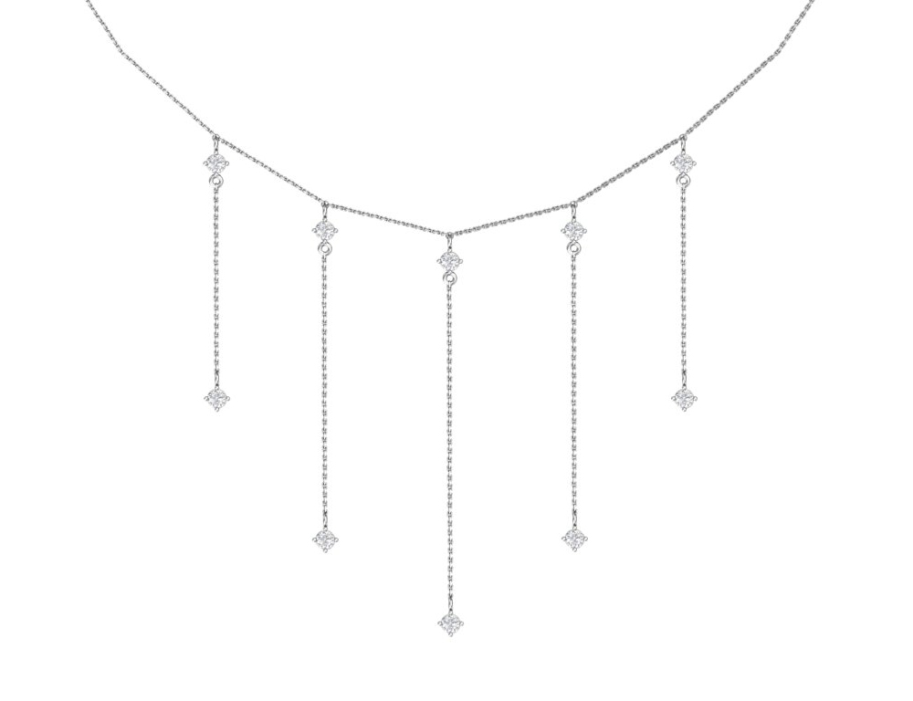 Колье из родированого серебра 925 пробы 0320375-00775